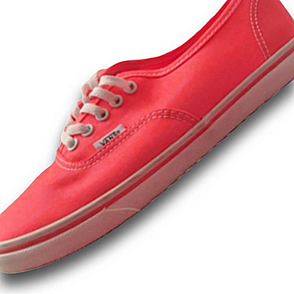 Vans Unisex Authentic Lo Pro Neon Coral Sneakers Women Sz 8 Men Sz 6.5 - Picture 7 of 14